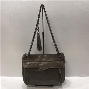 Rebecca Minkoff Black Shoulder Bag Purse Expandable Double Gold